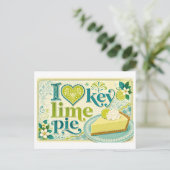 "Ik [Hart] Key Lime Pie" Briefkaart (Staand voorkant)