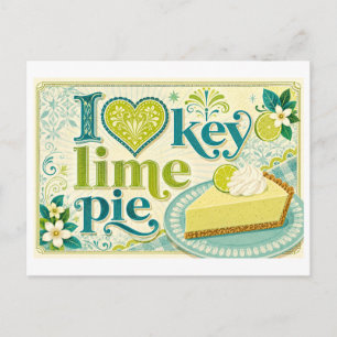 "Ik [Hart] Key Lime Pie" Briefkaart