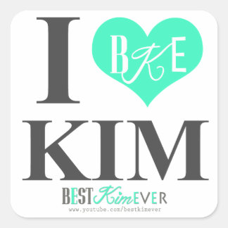 Ik hart Kim stickers (een vel van 20 sm of 6 lrg)