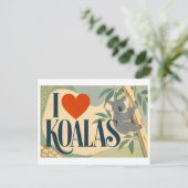 "Ik [Hart] Koala's" Briefkaart (Staand voorkant)