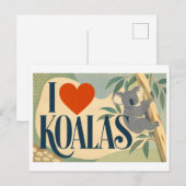 "Ik [Hart] Koala's" Briefkaart (Voorkant / Achterkant)