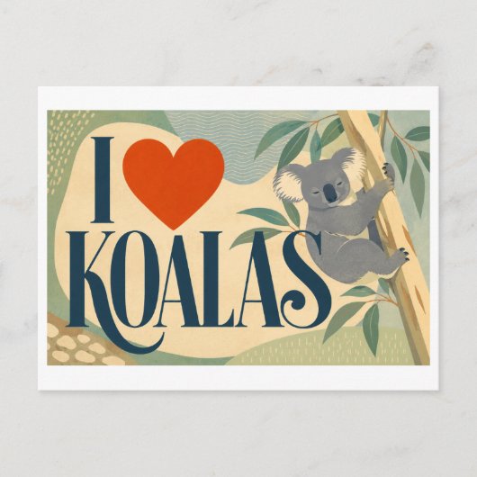 "Ik [Hart] Koala's" Briefkaart (Voorkant)