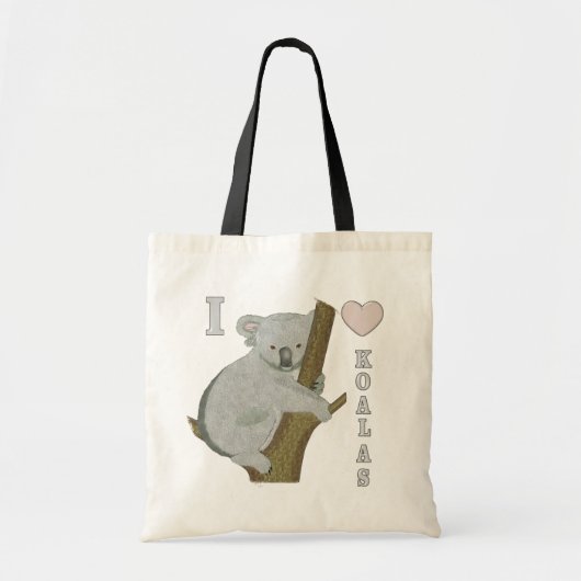 Ik Hart Koala's Fuzzy Dieren AUSTRALIË Tote Bag (Voorkant)