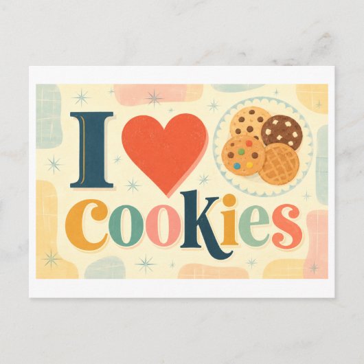 "Ik [Hart] Koekjes" Briefkaart (Voorkant)