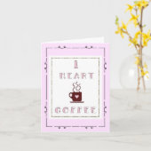 Ik Hart Koffie Kaartjes Kaart (Gele Bloem)