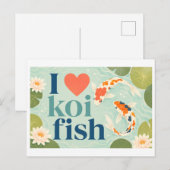 "Ik [Hart] Koi Vissen" Briefkaart (Voorkant / Achterkant)