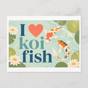 "Ik [Hart] Koi Vissen" Briefkaart