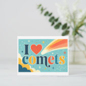 "Ik [Hart] Kometen" Briefkaart (Staand voorkant)
