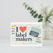 "Ik [Hart] Labelmakers" Briefkaart (Staand voorkant)