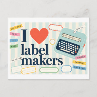 "Ik [Hart] Labelmakers" Briefkaart