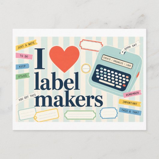 "Ik [Hart] Labelmakers" Briefkaart (Voorkant)
