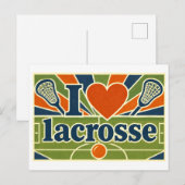 "Ik [Hart] Lacrosse" Briefkaart (Voorkant / Achterkant)