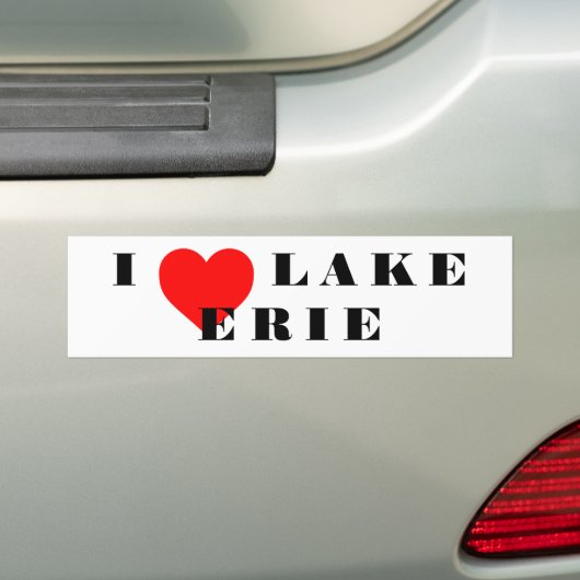 Ik hart Lake Erie Bumpersticker (Op auto)