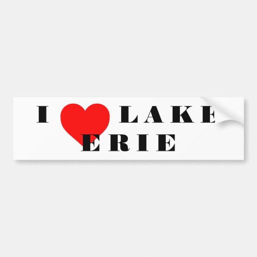 Ik hart Lake Erie Bumpersticker (Voorkant)