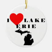 Ik hart Lake Erie Michigan trots Great Lake staat Keramisch Ornament (Voorkant)