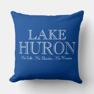 Ik hart LAKE HURON, de Grote Meren ontwerp Kussen