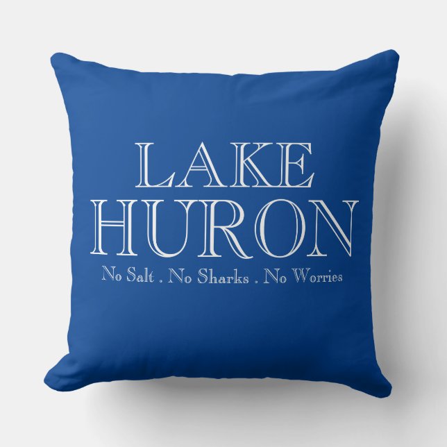 Ik hart LAKE HURON, de Grote Meren ontwerp Kussen (Voorkant)