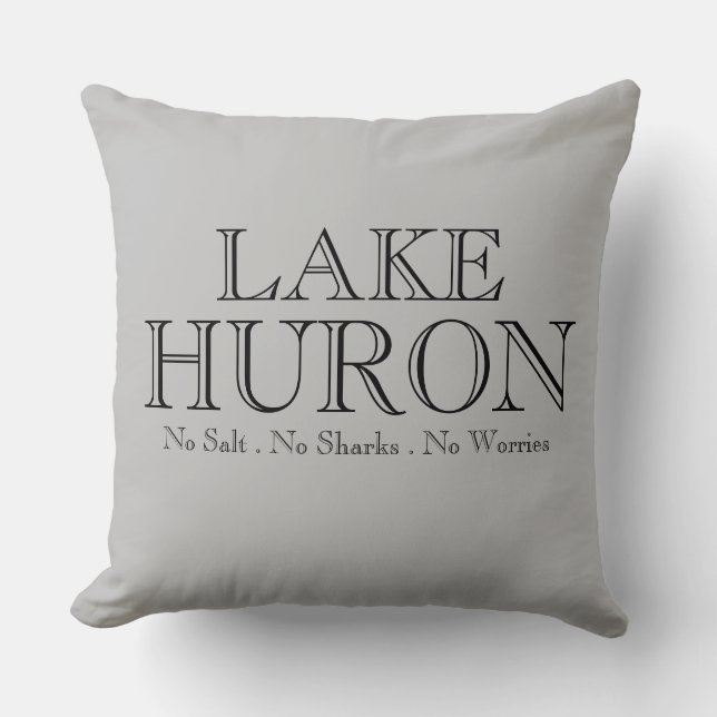 Ik hart LAKE HURON, geweldig meer ontwerp Kussen (Voorkant)