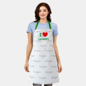 Ik hart lasagna apron voor de Italiaanse voedselli Schort (Gedragen)
