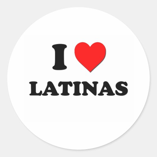 Ik hart Latinas Ronde Sticker (Voorkant)