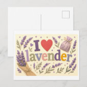 "Ik [Hart] Lavendel" Briefkaart (Voorkant / Achterkant)