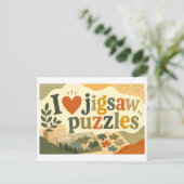 "Ik [Hart] Legpuzzels" Briefkaart (Staand voorkant)