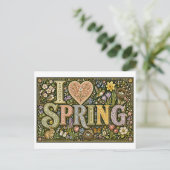 "Ik [Hart] Lente" Briefkaart (Staand voorkant)