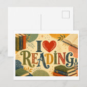 "Ik [Hart] Lezen" Briefkaart (Voorkant / Achterkant)