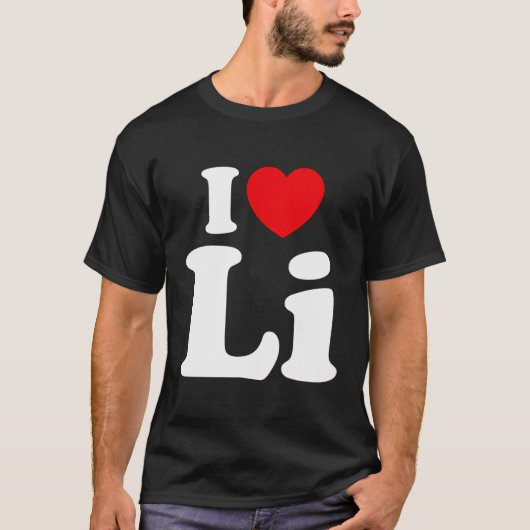 Ik hart Li voornaam Ik hou van gepersonaliseerd Ik T-shirt (Voorkant)