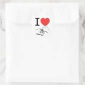 Ik hart (liefde) Anal Vierkante Sticker (Tas)