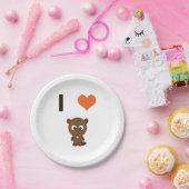 Ik hart (liefde) Beavers Papieren Bordje (Feest)