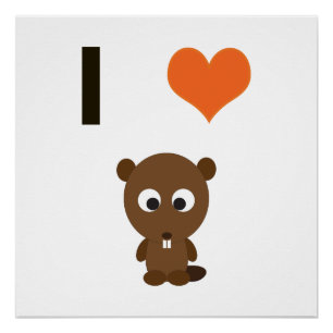 Ik hart (liefde) Beavers Poster