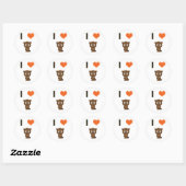 Ik hart (liefde) Beavers Ronde Sticker (Vel)