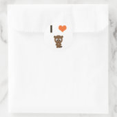 Ik hart (liefde) Beavers Ronde Sticker (Tas)