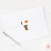 Ik hart (liefde) Beavers Ronde Sticker (Envelop)