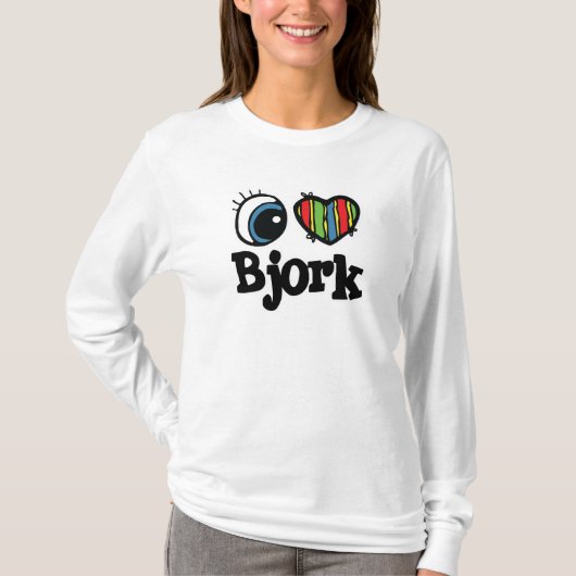Ik hart (liefde) Bjork T-shirt (Voorkant)