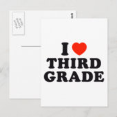 Ik hart / liefde derde klas briefkaart (Voorkant / Achterkant)