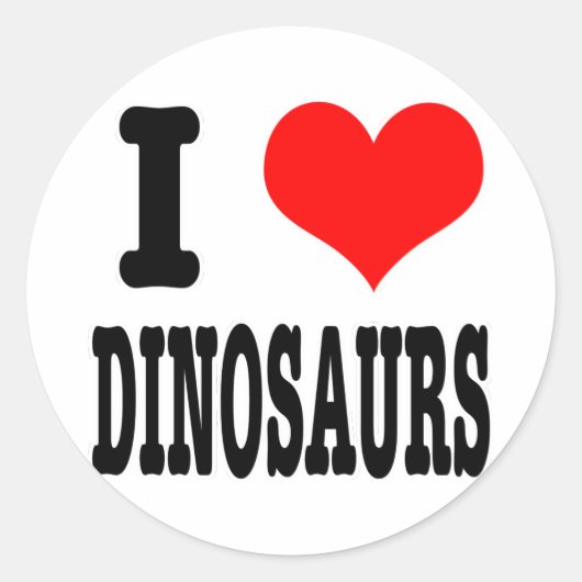 IK HART (LIEFDE) dinosaurussen Ronde Sticker (Voorkant)