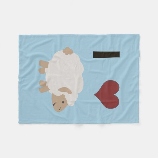Ik hart (liefde) Ewe (jij) Fleece Deken (Voorkant (Horizontaal))