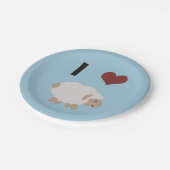 Ik hart (liefde) Ewe (jij) Papieren Bordje (Gekanteld)