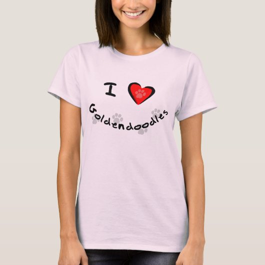 Ik hart - Liefde Goldendoedels T-shirt (Voorkant)
