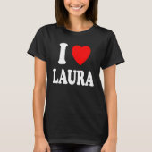 Ik hart liefde laura schattig matching paar echtge t-shirt (Voorkant)