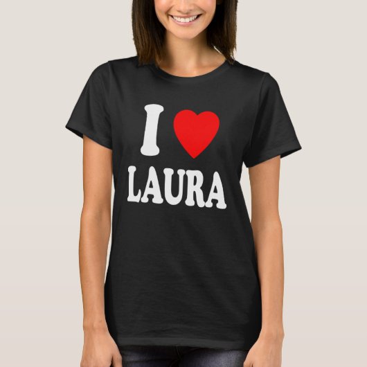 Ik hart liefde laura schattig matching paar echtge t-shirt (Voorkant)