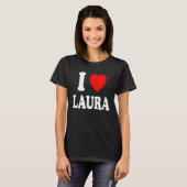 Ik hart liefde laura schattig matching paar echtge t-shirt (Voorkant volledig)