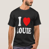 Ik hart (liefde) Louie Schattige matching paar ech T-shirt (Voorkant)