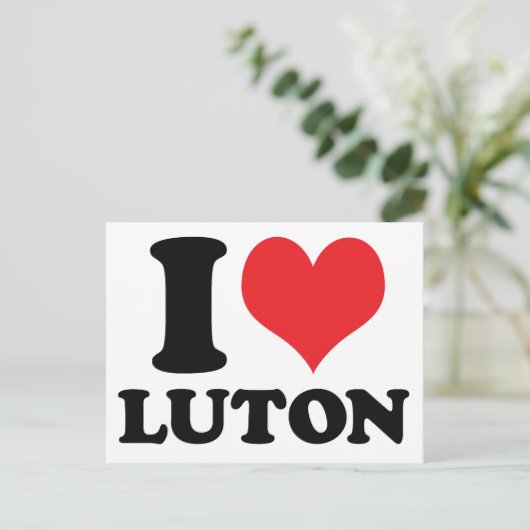 Ik hart / liefde Luton Briefkaart (Staand voorkant)