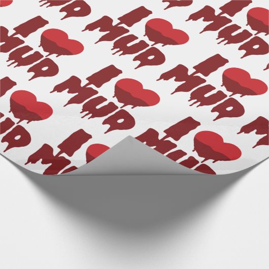 Ik hart (liefde) modder cadeaupapier (Hoek)