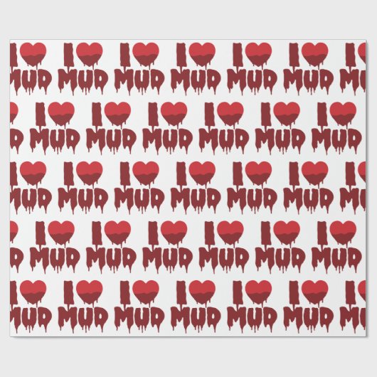 Ik hart (liefde) modder cadeaupapier (Vlak)