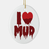 Ik hart (liefde) modder keramisch ornament (Rechts)
