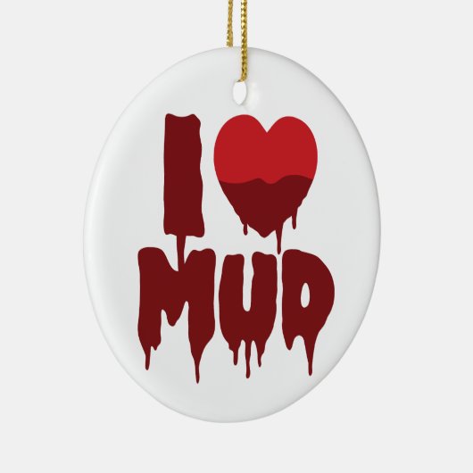 Ik hart (liefde) modder keramisch ornament (Rechts)